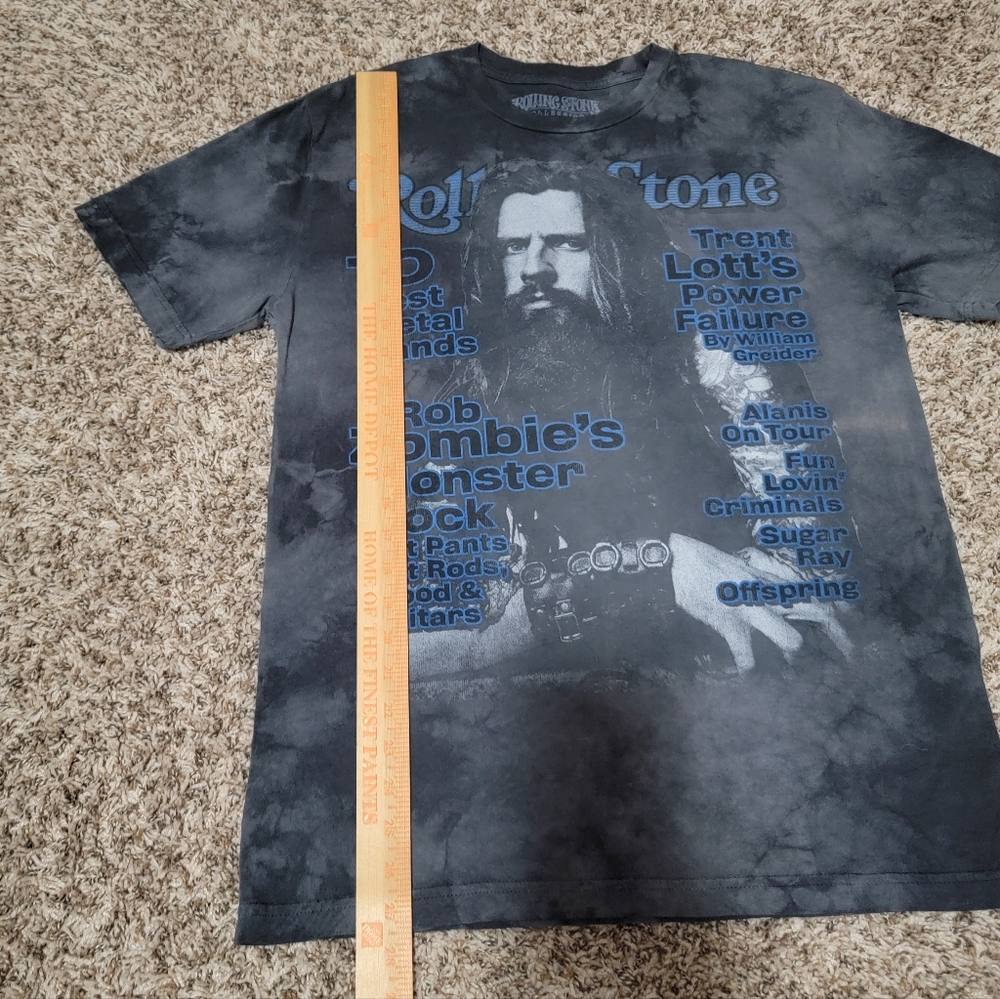 Rolling Stone Collection Magazine Rob Zombie Graphic Tie Dye Faded T-shirt 90s - Picture 7 of 8